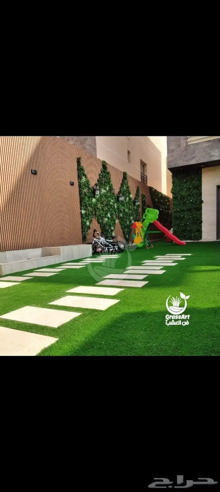 بديل خشب وعشب صناعي عاشب برضه جداري 3