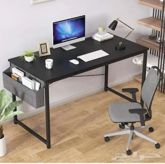 طاولة مكتبيه طاولة قيمنق عملية مع حقيبه جانبيه 120سم 150فقط 0