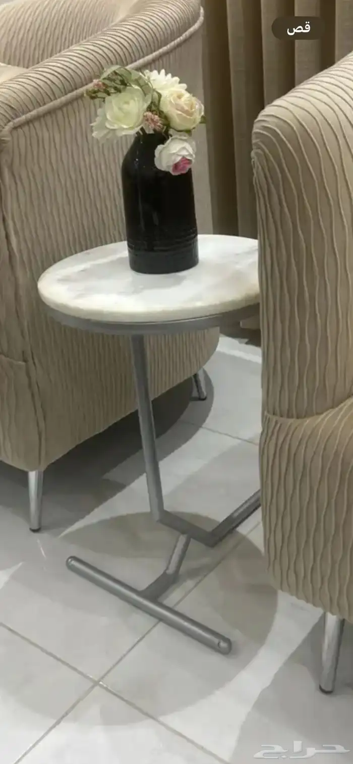 طاوله قزاز مستطيله دورين مع ستة رخام خدمة 0