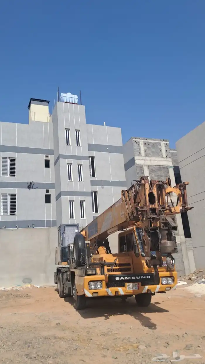 للإيجار ونش كرين سله ثابت متحرك موجود 25طن7طن سطحه بوم تراك 27