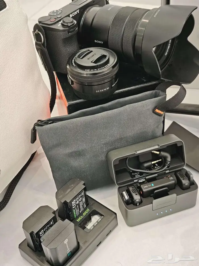 عدة تصوير احترافية شبه جديدة Sony A6700 عدستين ... 10