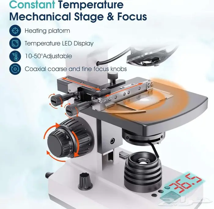 مجهر ميكروسكوب علمي بكاميرا وشاشة 5