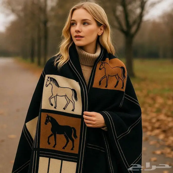 معطف كشميري بنقشة خيول ملكية 4