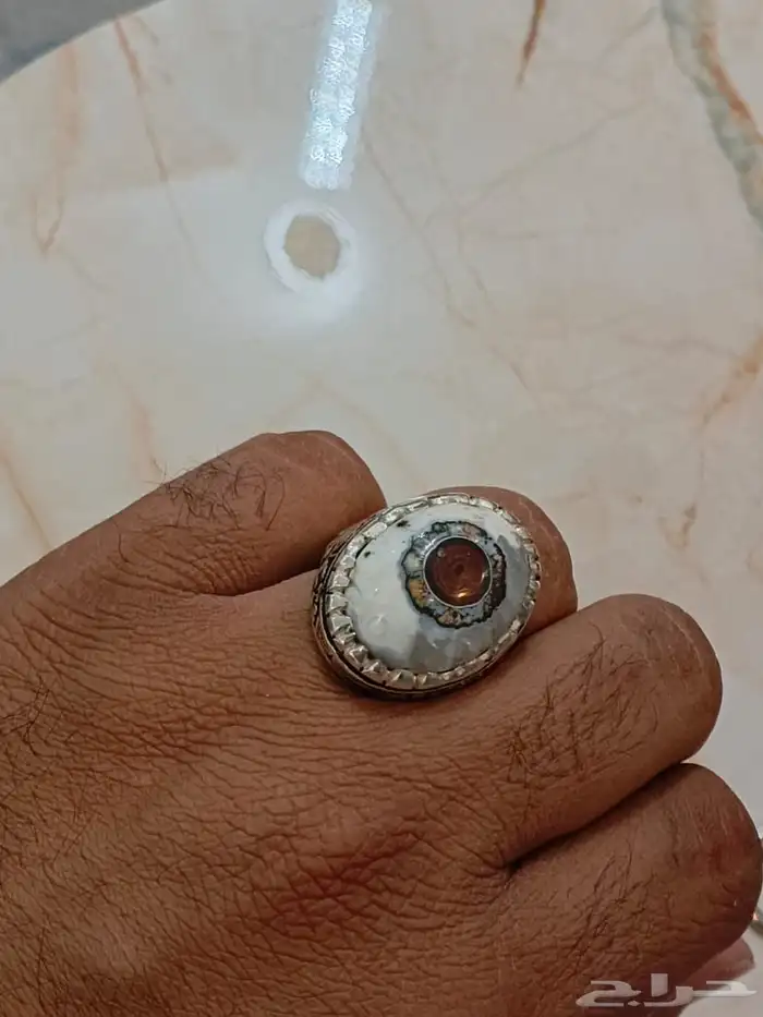 خاتم فضة بحجر العقيق اليماني السليماني الدواودي 11