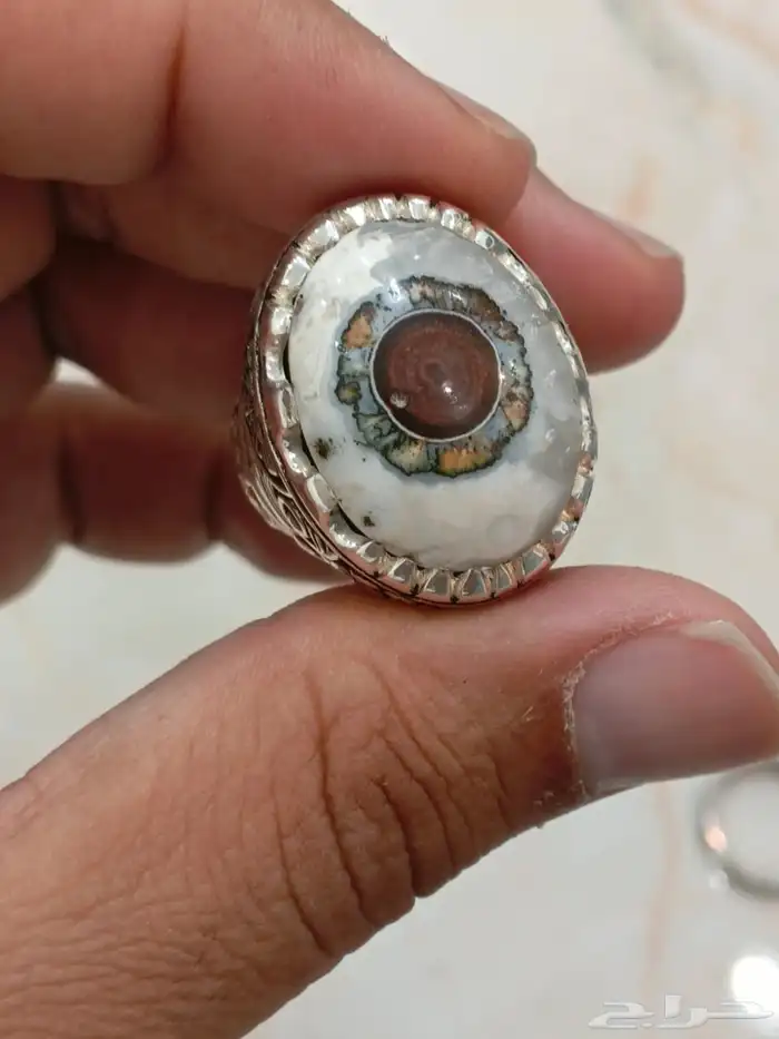 خاتم فضة بحجر العقيق اليماني السليماني الدواودي 15