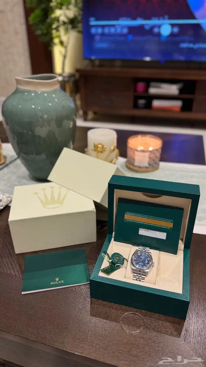 ساعه رولكس ديت جست كحلي كامل مرفقات 1