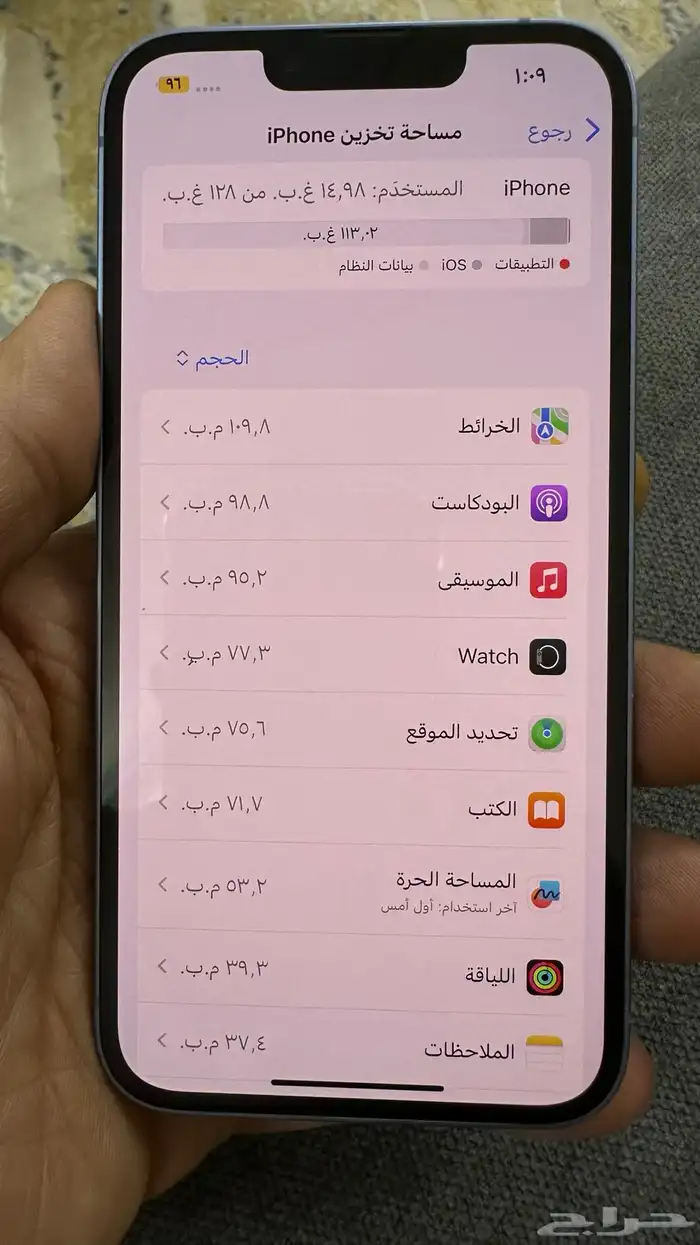 جوال ايفون 14 الذاكرة 128 3