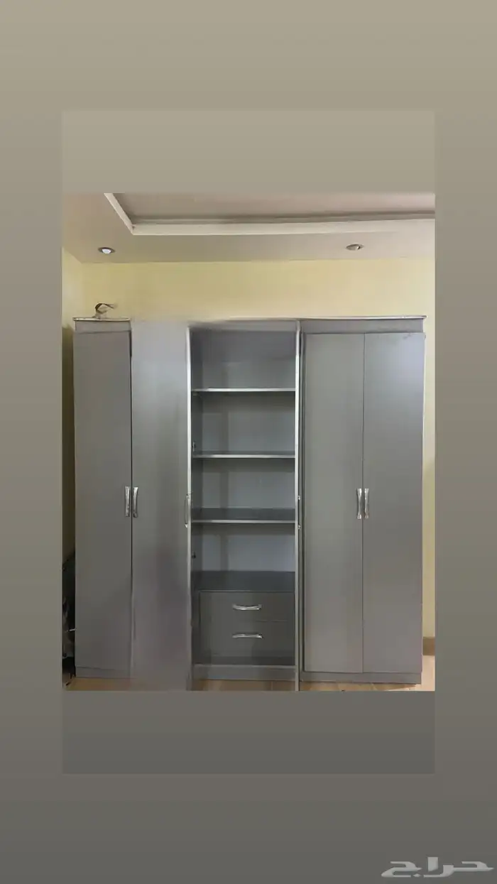 غرفة نوم جديدة سرير مع دولاب و2 كومدينه 0