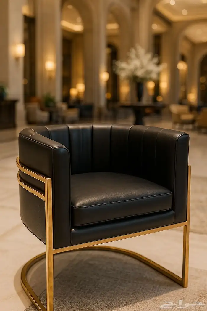 كراسي جلد فاخرة ذهبية للمطاعم والكافيهات - Dining Chairs 0
