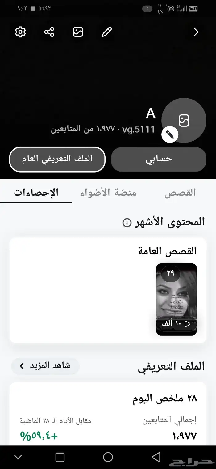 حساب سناب للبيع 1980 متابعين ونقاط 56الف السعر 120 0