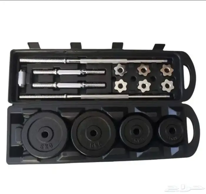 حقيبة اثقال 50 كيلو مع حديدة إضافية البار متعرج 3