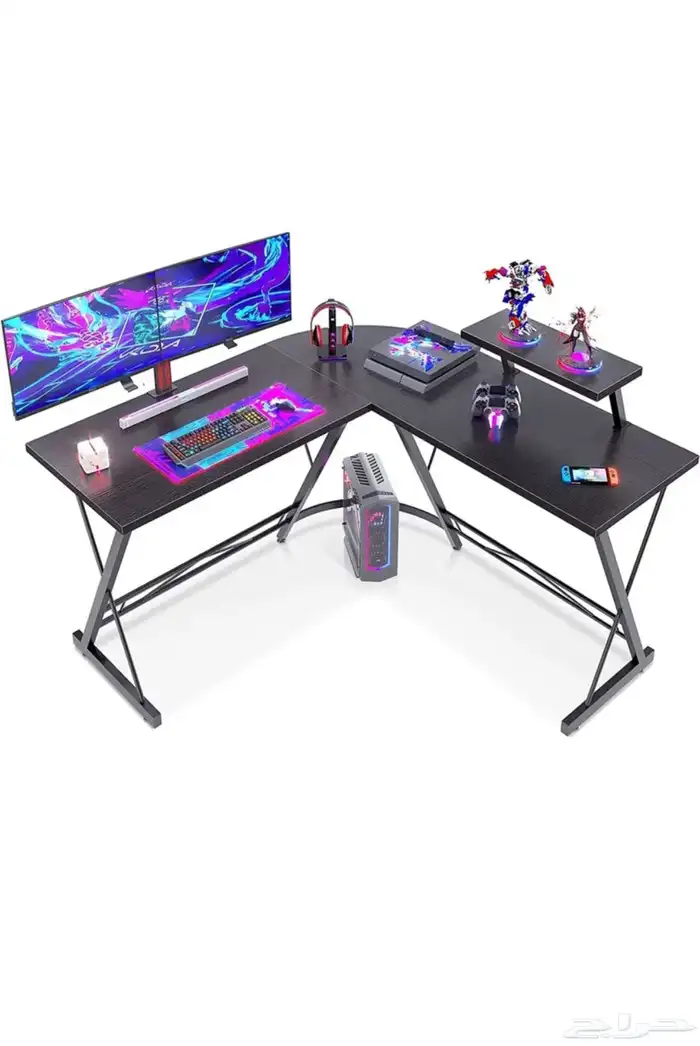 طاولة زاوية للكمبيوتر على شكل L 4