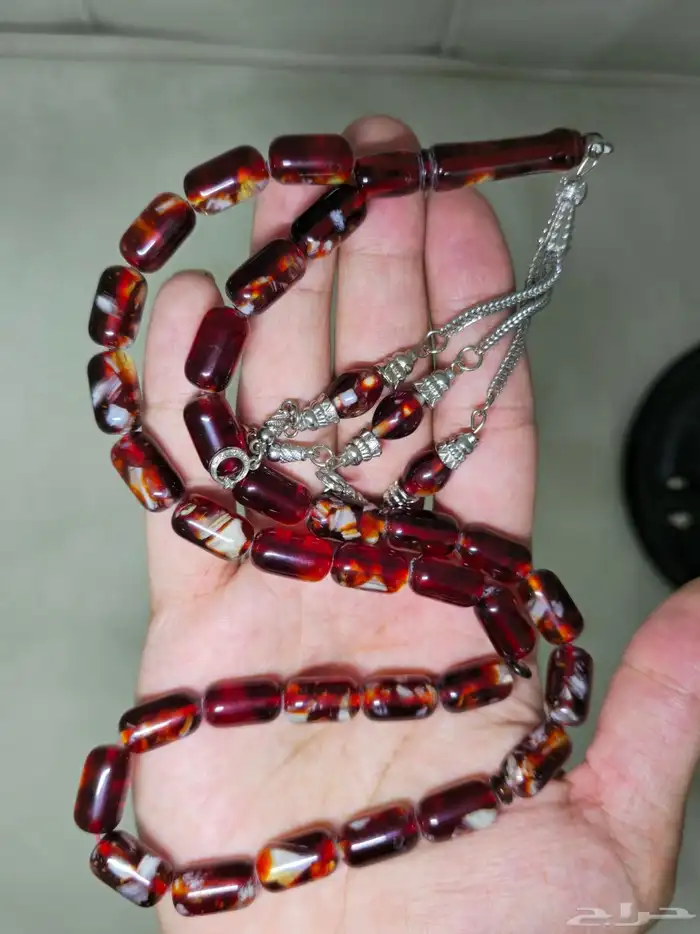 سبح تراب الكهرمان قص صنوبري 26