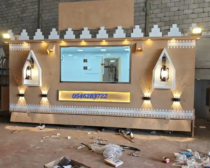 مواصفات العربه -1- مطبخ كامل مصنوع من الاستيل 2 جدران و 0