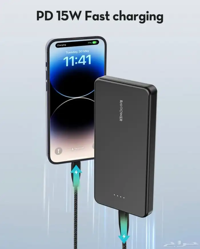 راف بور شاحن متنقل شركةأمريكيه مصرح بالطيران 10mAh 20w 1