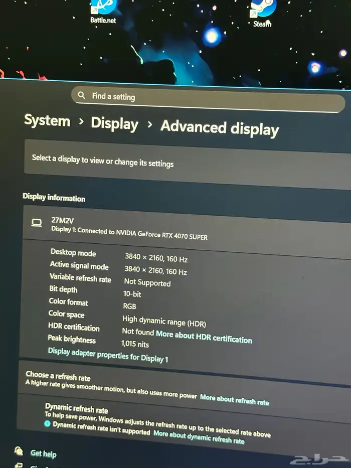 شاشة 4k 160hz mini led 2