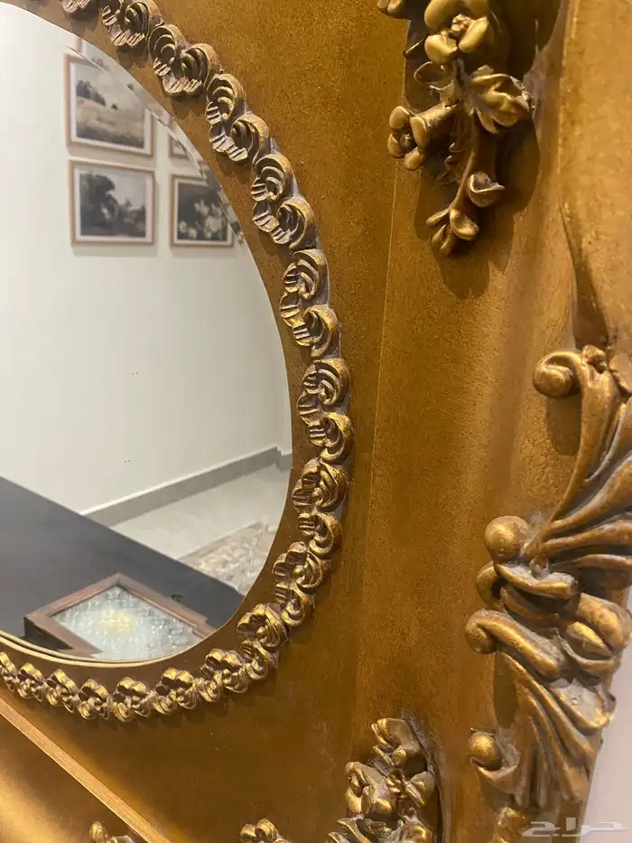 مرايا كلاسيكيه ذهبي مميزه جدا بدون عيوب 2