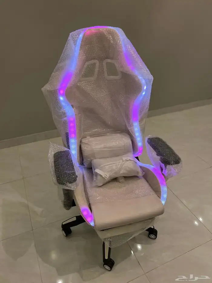 كرسي قيمينق RGB ابيض جديد 6