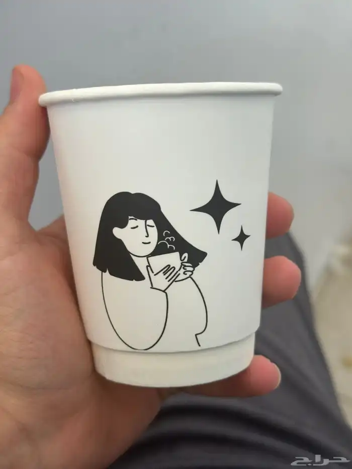 اكواب كافيهات ورقيقة مقاسات مختلفة طباعة ملونة 7