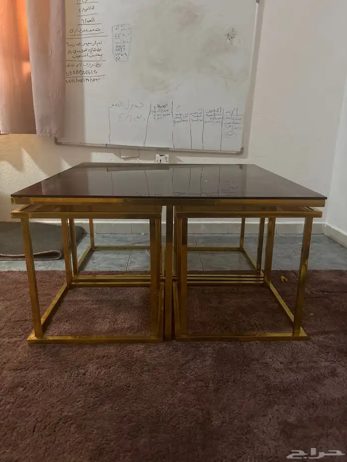طاوله إستيل درجه أولى قزاز حراري كبير و أربع طاولات صغيره 8