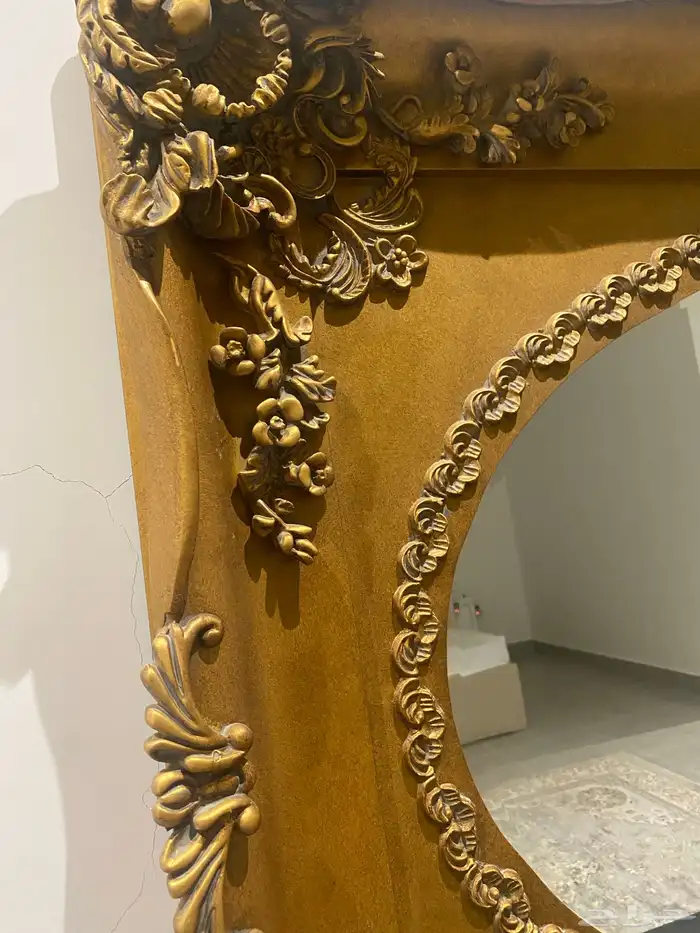 مرايا كلاسيكيه ذهبي مميزه جدا بدون عيوب 5