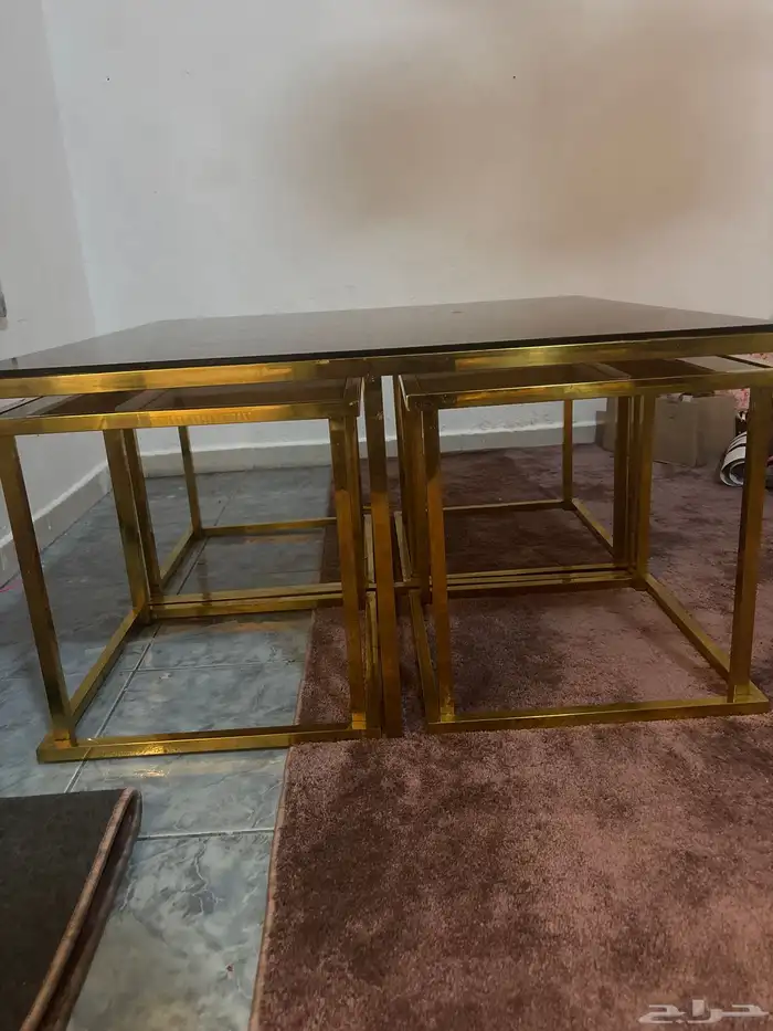 طاوله إستيل درجه أولى قزاز حراري كبير و أربع طاولات صغيره 7