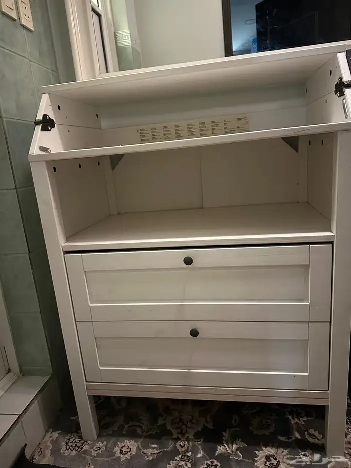 طاولة تغيير للأطفال مع درجين 0