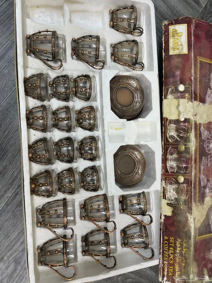 طقم فناجيل وكاسات قديم ثراث 1