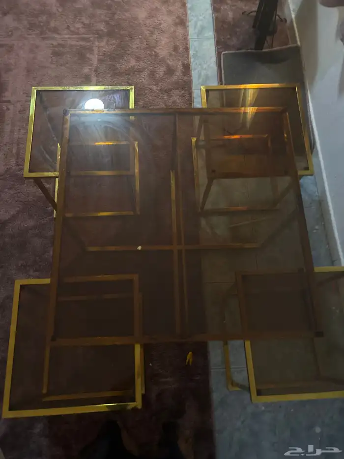 طاوله إستيل درجه أولى قزاز حراري كبير و أربع طاولات صغيره 5