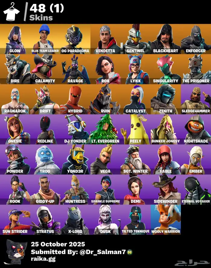 بيع حساب فورت نايت 0