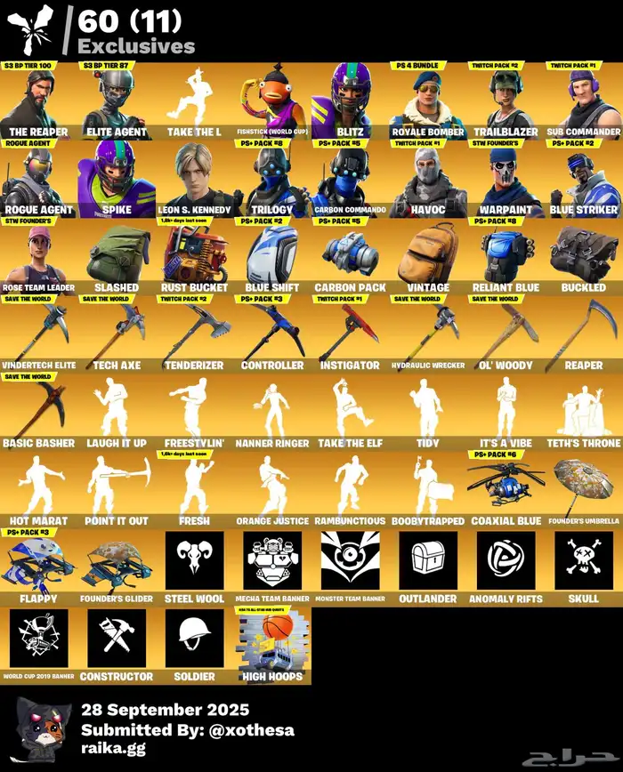 حساب فورت ليون   سيزون 3 فوق ال430 سكن 0