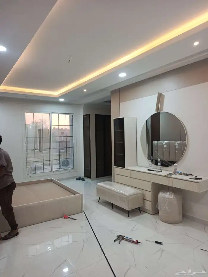 ديكور غرف نوم دواليب كمدينات شيبورد خلفية سرير 0