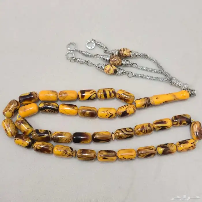 سبح تراب الكهرمان قص صنوبري 10