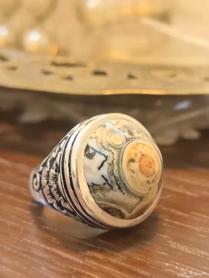 خاتم فضه بفص داودي 2