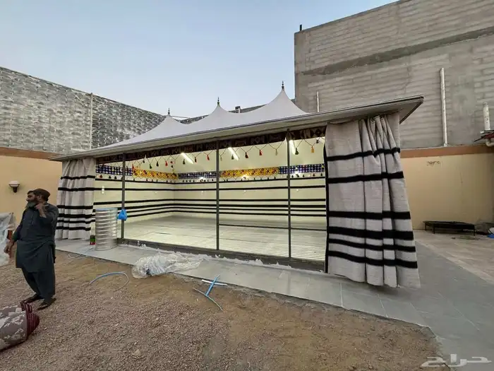 مجالس عربية وتراثية تلبيس قماش بيوت شعر مشبات 10