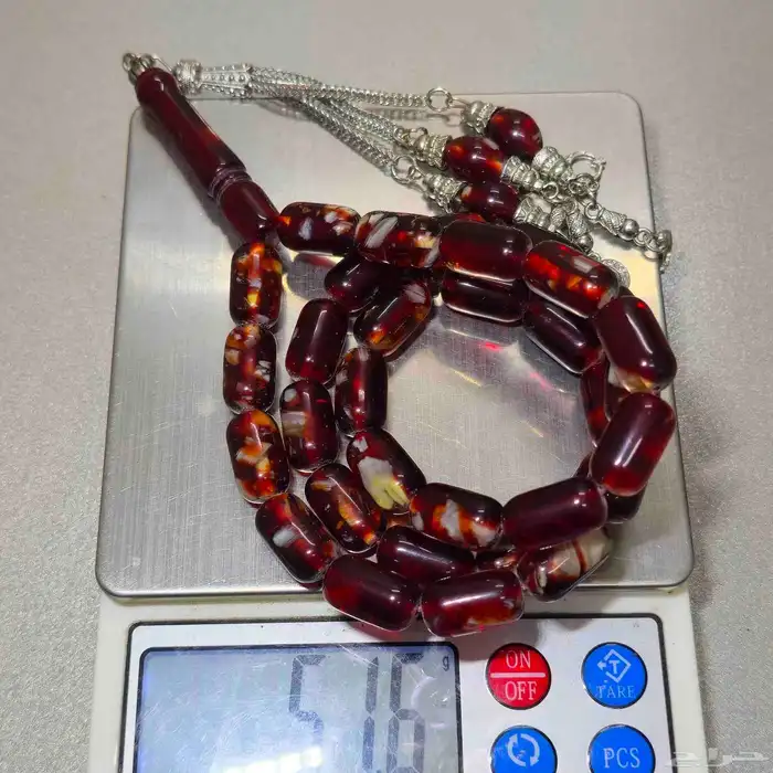 سبح تراب الكهرمان قص صنوبري 19