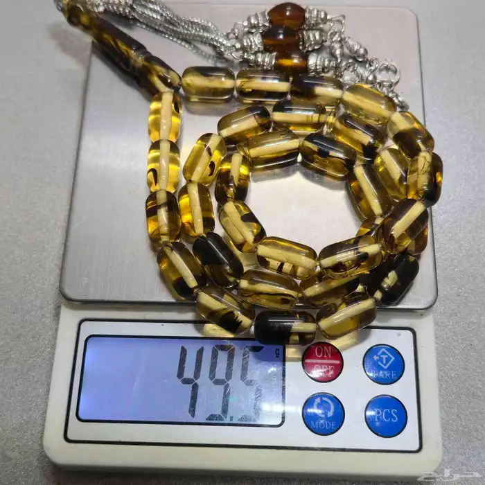 سبح تراب الكهرمان قص صنوبري 18