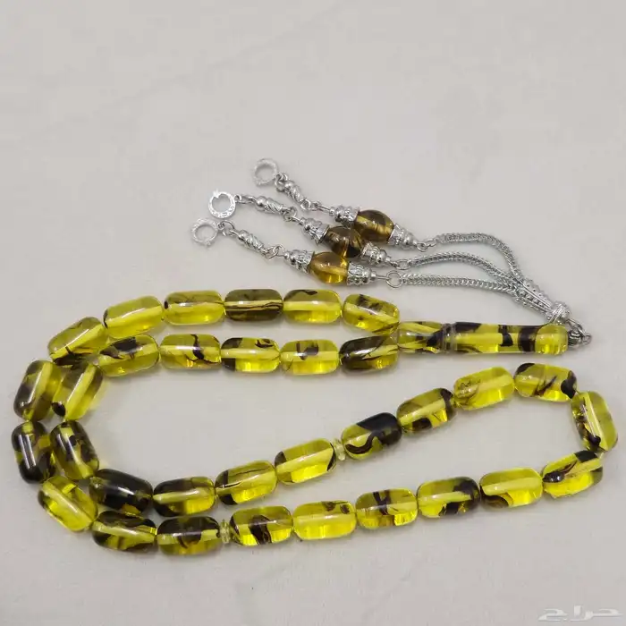 سبح تراب الكهرمان قص صنوبري 13