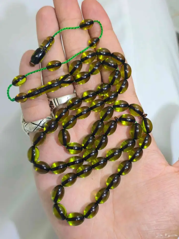 سبحة زعفران لون اخضر زيتي 0