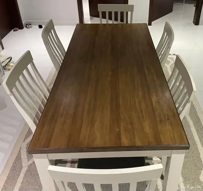 طاولة طعام مع 6 كراسي مع طاولة خدمة ( كونسول بوفيه ) 0