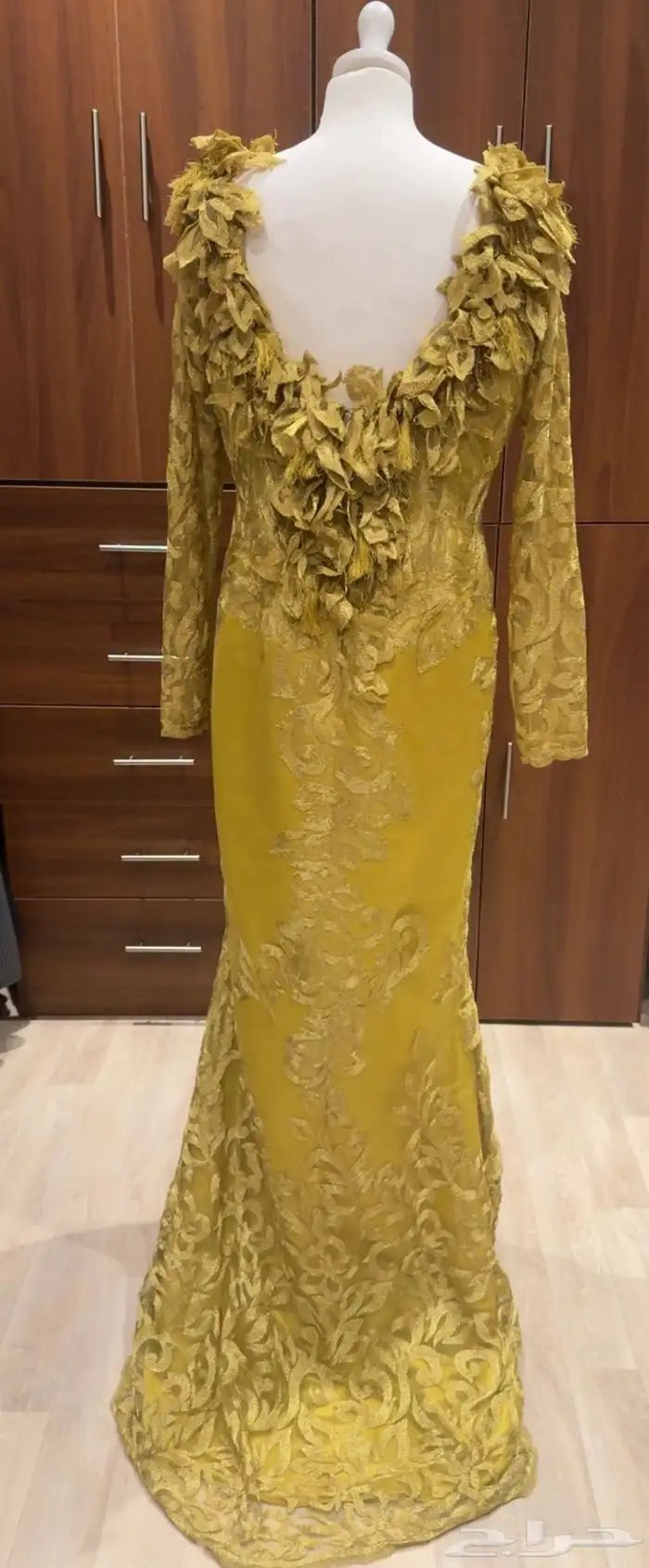 فستان سهره اللون كموني جديد مقاس l او xl 1