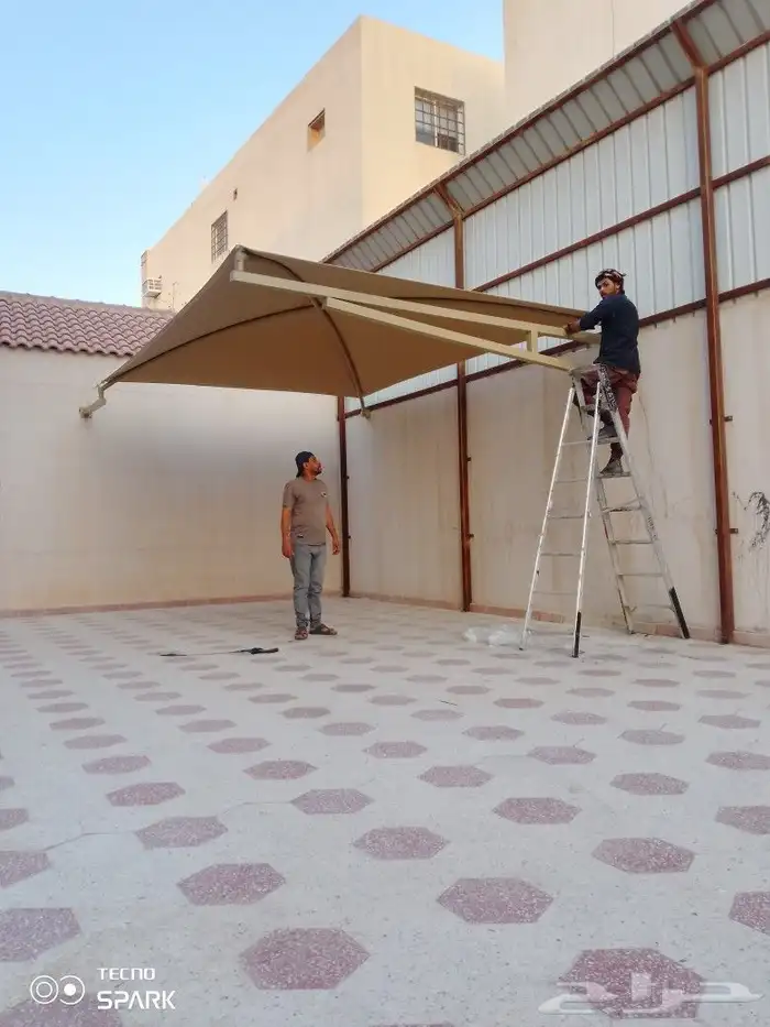 مظلات  وسواتر  وهناجر  وغرف ساندوتش بنل  وجميع انواع الحداده 1