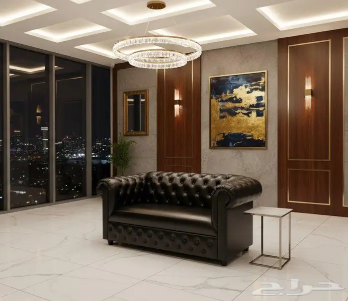 فخم كنب جلد مكتبي مريح وفي توصيل نفسو يوم طلب 5