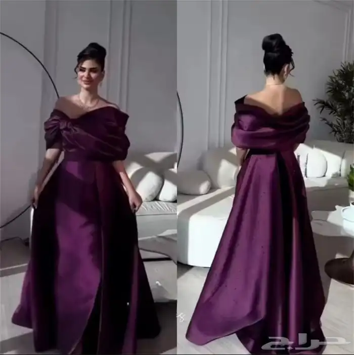 فستان سهرة بنفسجي فاخر 0