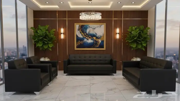 فخم كنب جلد مكتبي مريح وفي توصيل نفسو يوم طلب 8