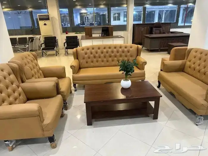 اثاث الم تبي  نب جلد طقم فخم متوفر  ل الون و اش ال موجود 1