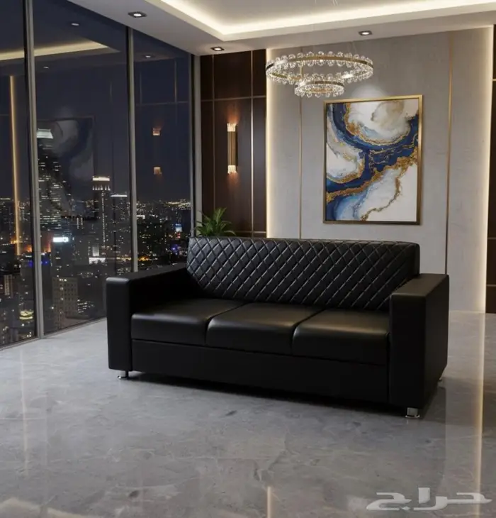 فخم كنب جلد مكتبي مريح وفي توصيل نفسو يوم طلب 6