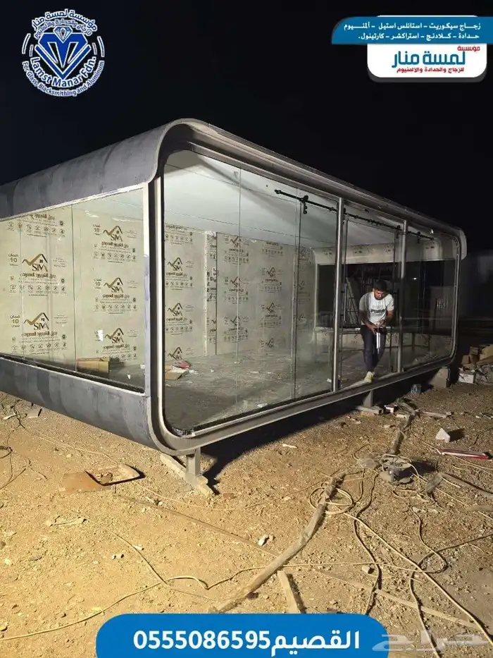 واجهات زجاج مع ابواب سحاب 1