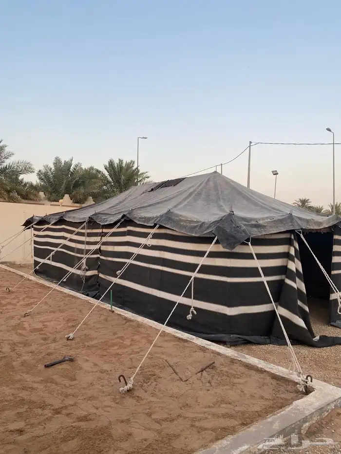 بيت شعر نظيف مبطن عليه حمايه من المطر 10 في 5 0