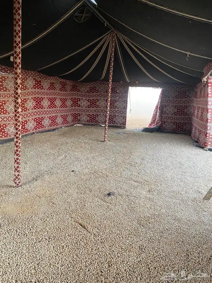 بيت شعر نظيف مبطن عليه حمايه من المطر 10 في 5 2